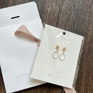 Statement Pavé Earrings in Silver Plating & Gold-Tone Plating